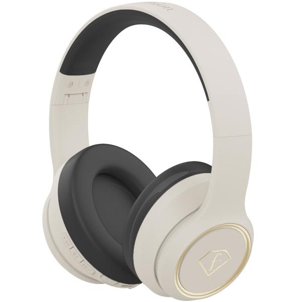 Stilvolle Over-Ear Kopfhörer mit ANC: Bluetooth 5.3, 10m Reichweite, Creme – Geniessen Sie kabellosen Spitzenklang in elegantem Design