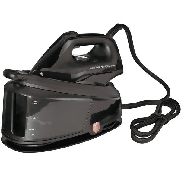 Leistungsstarke Dampfbügelstation, 5 Bar, 2200W, schwarz – Keramik Bügelsohle, Anti-Kalk, Selbstreinigung, schnelles & effektives Bügeln