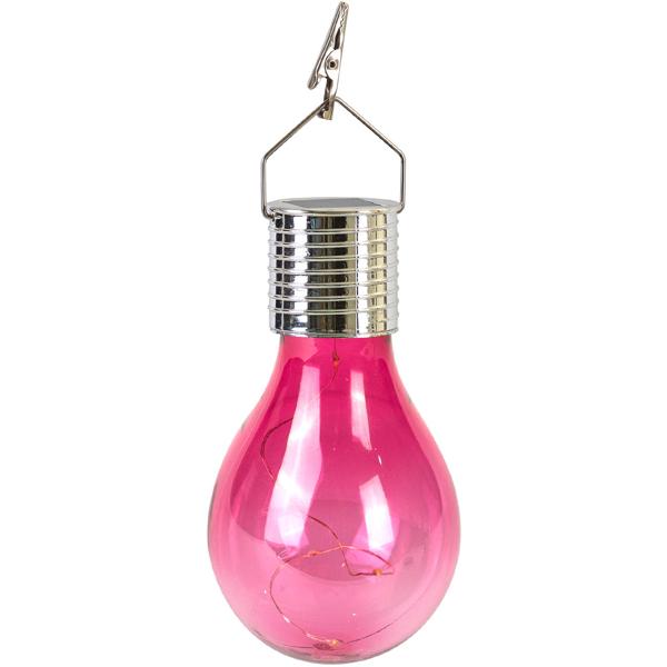 Solar LED Lampe in Glühbirnen Form, 8er-Set, bunt, Ø 7,5 x H 15 cm, Deko Glühbirne mit Drahtlichterkette für edle Lichteffekte, Partyleuchten