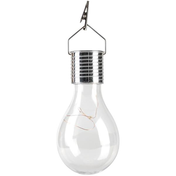 Solar-LED-Lampe in Glühbirnen-Form, 2er-Set, warmweiss, Ø 7,5 x H 15 cm, Deko-Glühbirne mit Drahtlichterkette