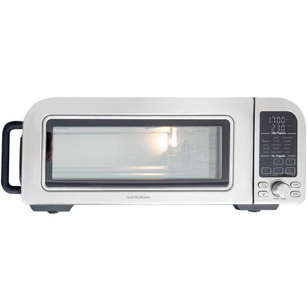 Profi Pizzaofen 400°C elektrisch mit Pizzastein, Air-Fryer & Grillfunktion – 18L Backofen mit 15 Automatikprogrammen, 2000W
