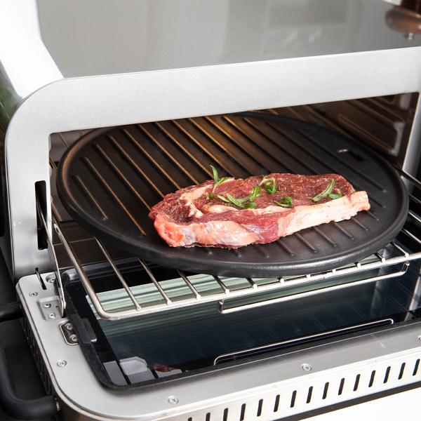 Profi Pizzaofen 400°C elektrisch mit Pizzastein, Air-Fryer & Grillfunktion – 18L Backofen mit 15 Automatikprogrammen, 2000W