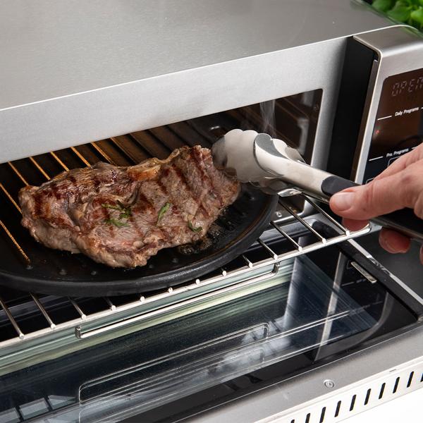 Profi Pizzaofen 400°C elektrisch mit Pizzastein, Air-Fryer & Grillfunktion – 18L Backofen mit 15 Automatikprogrammen, 2000W