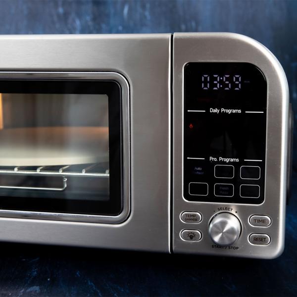 Profi Pizzaofen 400°C elektrisch mit Pizzastein, Air-Fryer & Grillfunktion – 18L Backofen mit 15 Automatikprogrammen, 2000W