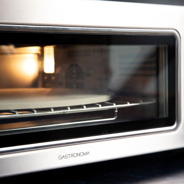 Profi Pizzaofen 400°C elektrisch mit Pizzastein, Air-Fryer & Grillfunktion – 18L Backofen mit 15 Automatikprogrammen, 2000W