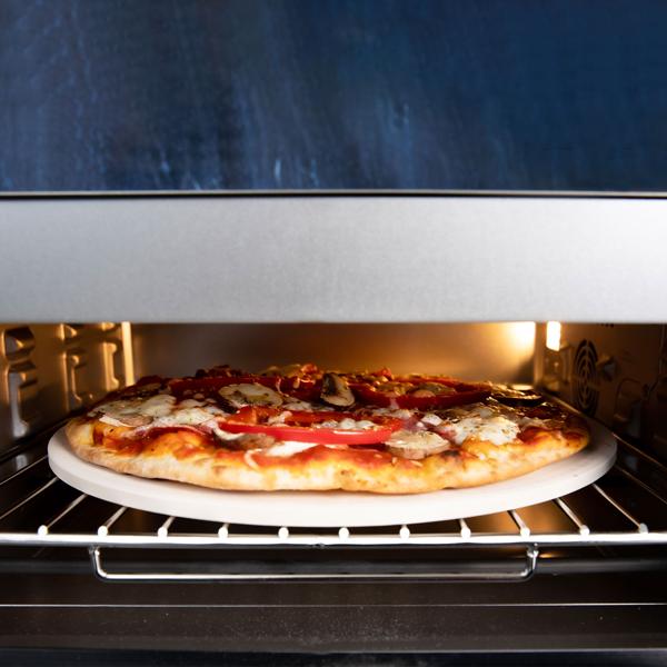 Profi Pizzaofen 400°C elektrisch mit Pizzastein, Air-Fryer & Grillfunktion – 18L Backofen mit 15 Automatikprogrammen, 2000W