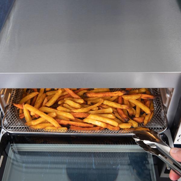 Profi Pizzaofen 400°C elektrisch mit Pizzastein, Air-Fryer & Grillfunktion – 18L Backofen mit 15 Automatikprogrammen, 2000W