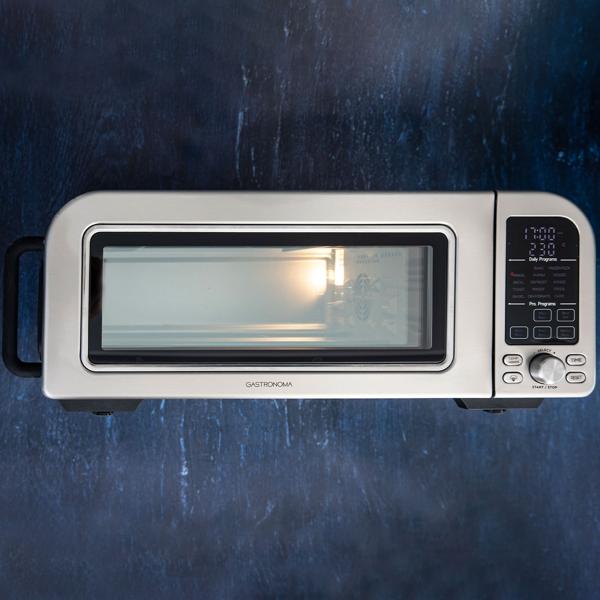 Profi Pizzaofen 400°C elektrisch mit Pizzastein, Air-Fryer & Grillfunktion – 18L Backofen mit 15 Automatikprogrammen, 2000W