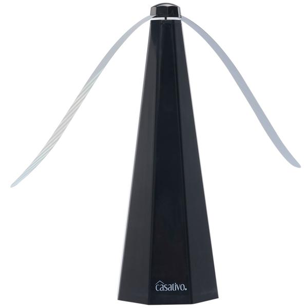 Mobiler 2-Flügel Insektenvertreiber Batterie & USB: Sanfte, effektive Fliegenabwehr für Tisch & unterwegs, flexibel beim Essen & Outdoor