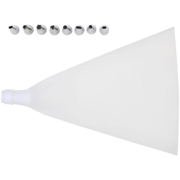 Silikon Spritzbeutel-Set mit 8 Edelstahl-Tüllen - Ideal zum Verzieren von Torten, Kuchen & Cupcakes - Wiederverwendbar & leicht zu reinigen