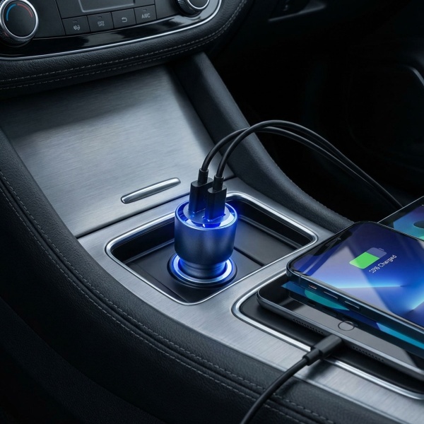 Kraftvolles Dual USB KFZ Ladegerät 60W: Schneller Zigarettenanzünder USB-Ladeadapter für 2 Geräte im Auto, universell kompatibel & sicher für Handy & Tablet