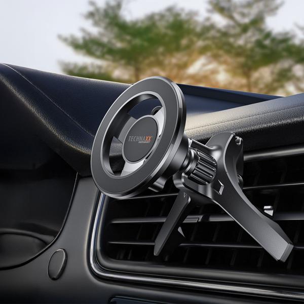 Magnetische Auto Handyhalterung Lüftungsgitter - Rutschfester Halt, 20 N52 Magnete, Kabelmanagement - Kompatibel iPhone 12+ & alle Smartphones