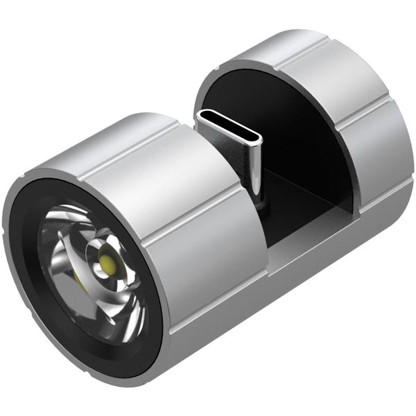 Kompakte Smartphone-Ansteck-Taschenlampe, USB-C, 230 lm: Helles LED-Natel-Licht für unterwegs, Outdoor, Notfälle & Alltag