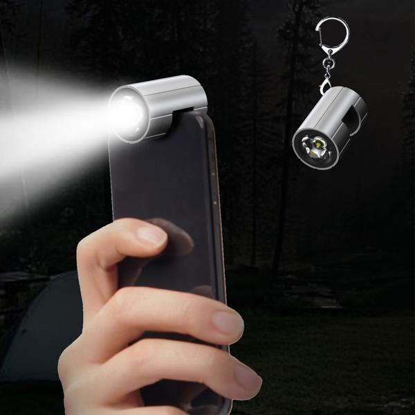 2er-Set Kompakte Smartphone-Ansteck-Taschenlampe, Lightning, 280 lm: Helles LED-Natel-Licht für unterwegs, Outdoor, Notfälle & Alltag