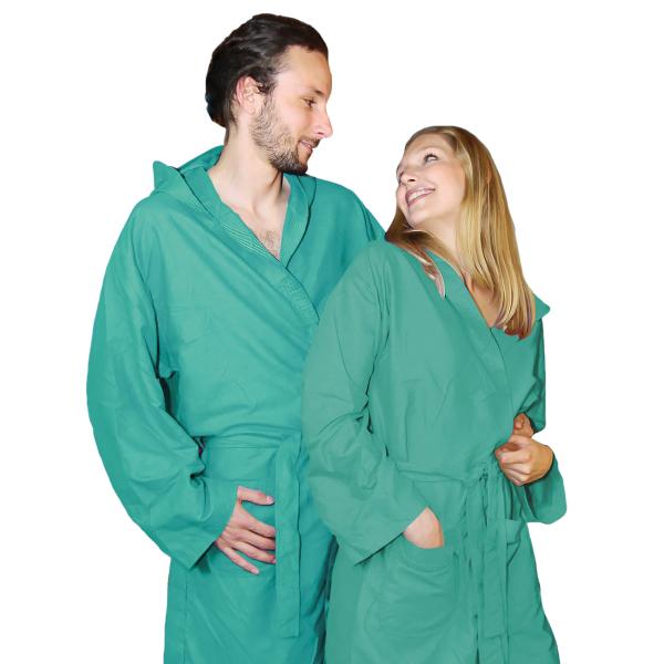 Mikrofaser-Bademantel XL - Grün - Ideal für Sport, Reise, Sauna - Extrem leicht (500g), schnelltrocknend & platzsparend - 80% Polyester, 20% Polyamid
