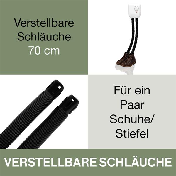Effizienter elektrischer Schuhtrockner (250W): Schnelltrocknung für 1 Paar Schuhe / Ski Schuhe & Tauchanzüge. Einfache Montage & schonende Trocknung