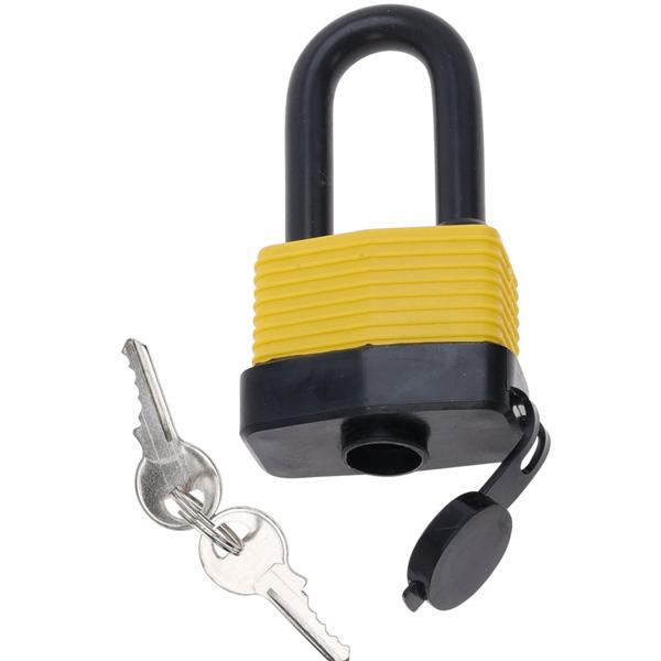 2er-Set Vorhängeschloss wetterfest - inkl. 2 Schlüssel & Spritzschutzkappe - Bügel aus gehärtetem Stahl - ideal für Aussen-Einsatz - Schutz vor Verlust