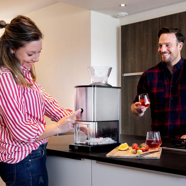 Elektrischer Eis-Crusher, Edelstahl, 80W, 1kg/Min: Leistungsstarker Eiszerkleinerer für perfekte Cocktails & Desserts, kraftvoll & effizient