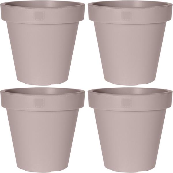 4er-Set Blumentopf rund braun-grau - Pflanztopf 100% recycelbar - Ø 30 cm - Stapelbar - Für Innen- & Aussenbereich - Robust & Langlebig