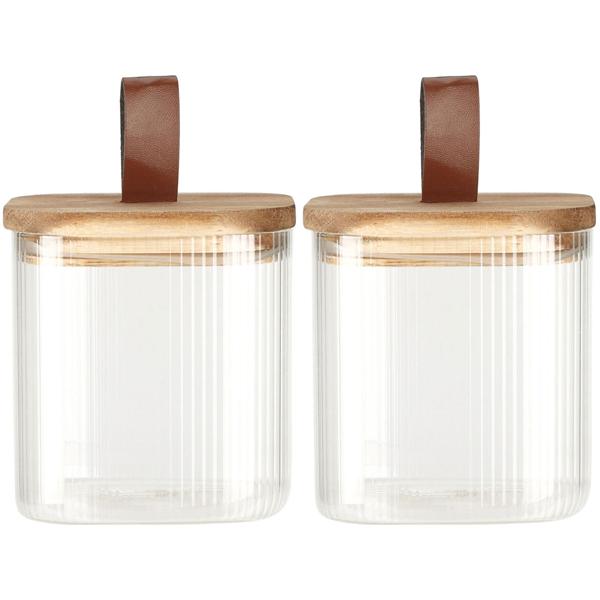 2er-Set Stilvolles Vorratsglas 750ml, Borosilikatglas, mit Akazienholz-Deckel, luftdicht, optimale Aufbewahrung für Küche & Haushalt