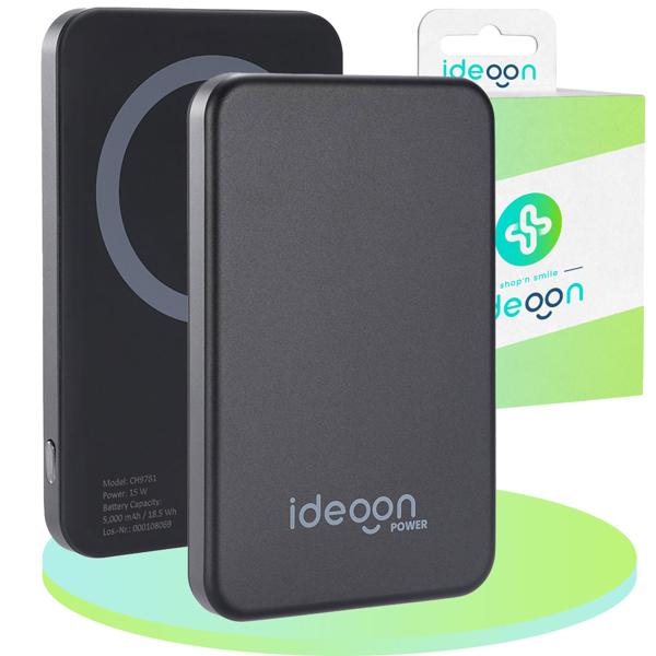 MagSafe Powerbank 5000 mAh, 15W Qi - Hochwertige kompakte Wireless Power Bank – Schnelles Laden Quick Charge für iPhone & Android – Mobiler Power-Boost