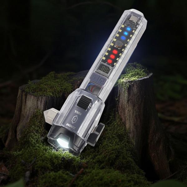 Leistungsstarke Akku-Taschenlampe mit Notfallhammer, Gurtschneider & Powerbank - Ihr zuverlässiger Begleiter für Auto, Camping & Notfälle