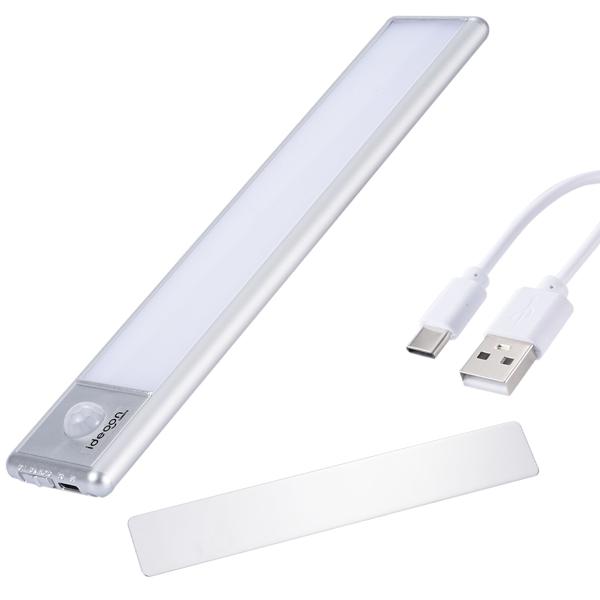 2er-Set Flache Akku LED-Lichtleiste, 20,5cm mit Bewegungssensor: Kabellos, hell & energiesparend – Perfekt für Schrank, Flur & Küche