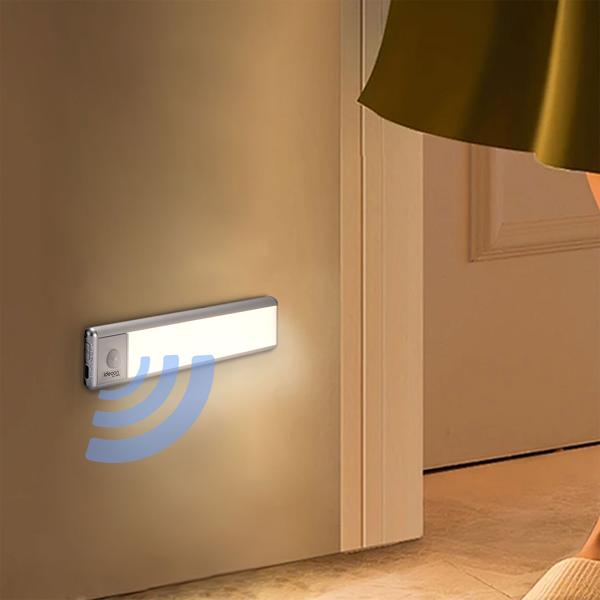 2er-Set Flache Akku LED-Lichtleiste, 20,5cm mit Bewegungssensor: Kabellos, hell & energiesparend – Perfekt für Schrank, Flur & Küche