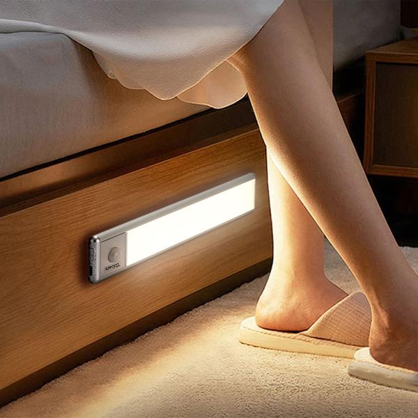 2er-Set Flache Akku LED-Lichtleiste, 20,5cm mit Bewegungssensor: Kabellos, hell & energiesparend – Perfekt für Schrank, Flur & Küche