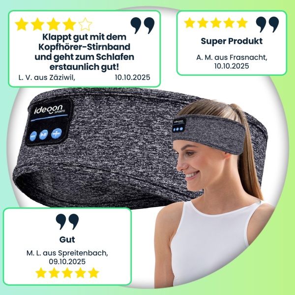 Smartes Kopfhörer-Stirnband, Bluetooth 5.4, Freisprecher & Sprachsteuerung, grau: Ein bequemer Begleiter für Sport, Schlaf & Reisen