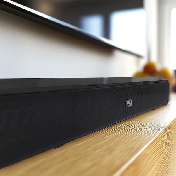 Bluetooth 5.0 Soundbar, 30W, für TV & Musik – HDMI-ARC, Opt/Aux, schwarz, mit Fernbedienung, Heimkino-Soundbar