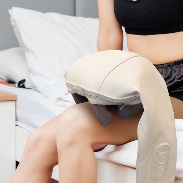 Nackenmassagegerät kabellos - Wärmefunktion - 2 Modi, 2 Geschwindigkeiten, 2000 mAh Li-Ion Akku, USB-C, für Nacken Schultern Rücken