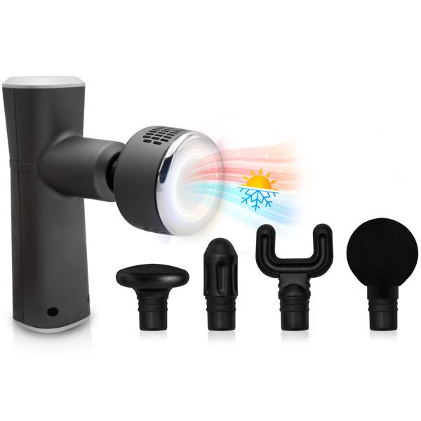Hand-Massagepistole, Wärme- & Kältefunktion, mit 5 Massageköpfen, USB-C, Massage Gun, 4 Geschwindigkeitsstufen bis 2800 U/min, Muskelentspannung