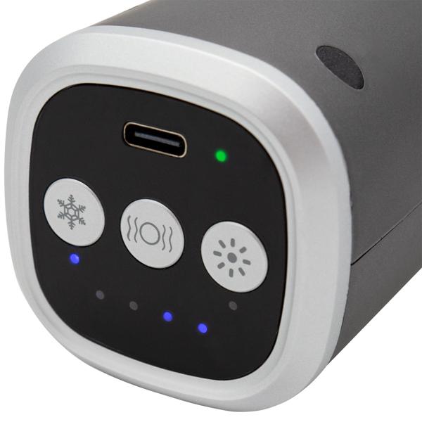 Hand-Massagepistole, Wärme- & Kältefunktion, mit 5 Massageköpfen, USB-C, Massage Gun, 4 Geschwindigkeitsstufen bis 2800 U/min, Muskelentspannung