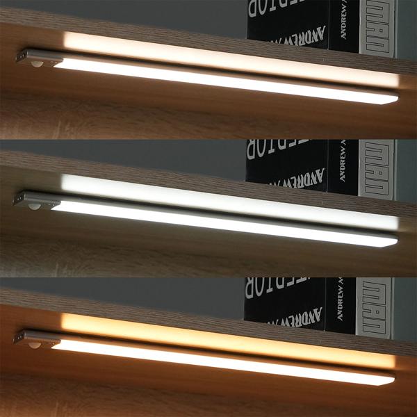 2er-Set Flache Akku LED-Lichtleiste, 40cm mit Bewegungssensor, 120 LEDs: Kabellos, hell & energiesparend – Perfekt für Schrank, Flur & Küche