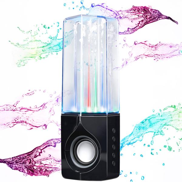 Bluetooth Lautsprecher mit Wasserfontänen und mehrfarbigem LED-Licht, Dancing Water Effekt, Musikbox mit Licht und Wasserspiel