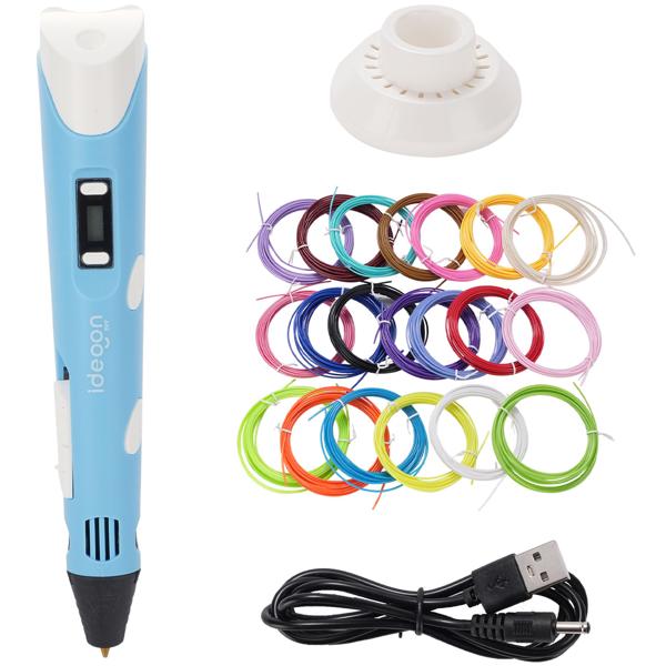 3D-Drucker-Stift USB inkl. 20 bunte PLA-Filamente: Kreatives 3D-Zeichnen frei Hand, Perfekt für Kinder & Erwachsene - Starten Sie Ihre Kunstwerke