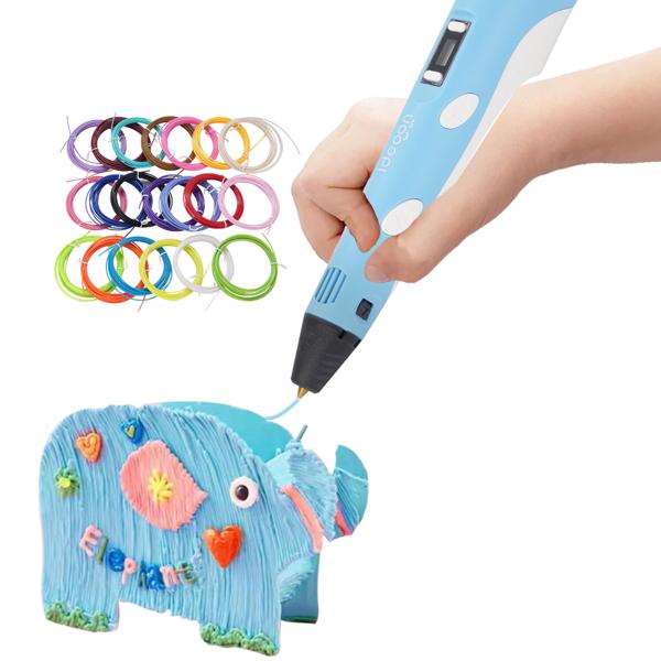 3D-Drucker-Stift USB inkl. 20 bunte PLA-Filamente: Kreatives 3D-Zeichnen frei Hand, Perfekt für Kinder & Erwachsene - Starten Sie Ihre Kunstwerke