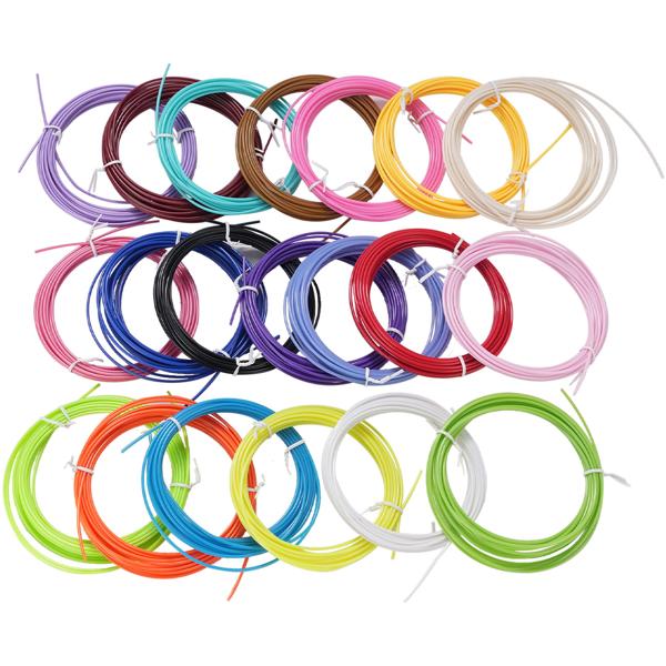 20-farbiges PLA Filament-Set für 3D-Drucker-Stifte - 20 lebendige Farben, je 5 m lang - Ø 1,75 mm - Kreativität ohne Grenzen - Guter Druckeffekt