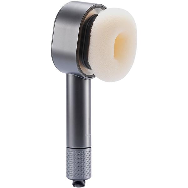 Hochwertiger 3-in-1 Duschkopf mit Bürste, Schwamm und Wasserspar Funktion - 2 x Premium-Wasserfilter - Wellness Brause für Ihr Spa-Erlebnis