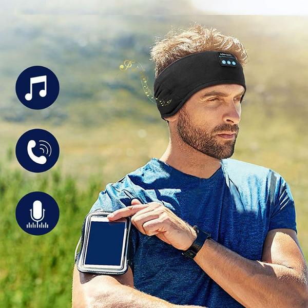Smartes Kopfhörer-Stirnband, Bluetooth 5.4, Freisprecher & Sprachsteuerung, schwarz: Ein bequemer Begleiter für Sport, Schlaf & Reisen