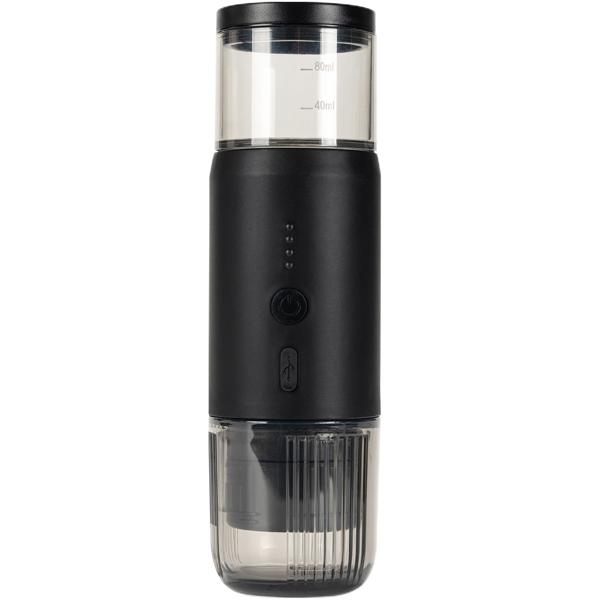 Tragbare Espressomaschine für Kapsel & Pulver, 15 bar, schwarz: Perfekter Espresso unterwegs, kompakt & einfach zu bedienen, für Reisen, Camping &Büro