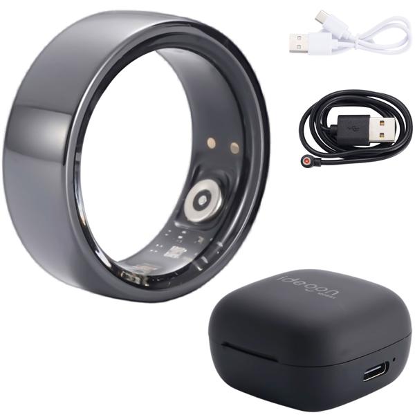 Smart Ring, schwarz, Keramik, inkl. Ladebox, Grösse 60: Dein Fitness & Schlaf Tracker – Elegant und ein smarter Begleiter für ein aktives Leben