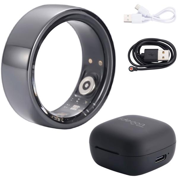 Smart-Ring, schwarz, Keramik, inkl. Ladebox, Grösse 63: Dein Fitness & Schlaf Tracker – Elegant und ein smarter Begleiter für ein aktives Leben