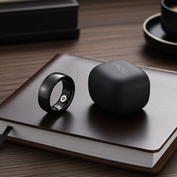 Smart-Ring, schwarz, Keramik, inkl. Ladebox, Grösse 65: Dein Fitness & Schlaf Tracker – Elegant und ein smarter Begleiter für ein aktives Leben