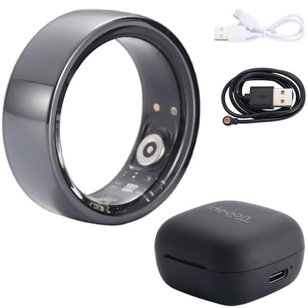 Smart-Ring, schwarz, Keramik, inkl. Ladebox, Grösse 65: Dein Fitness & Schlaf Tracker – Elegant und ein smarter Begleiter für ein aktives Leben