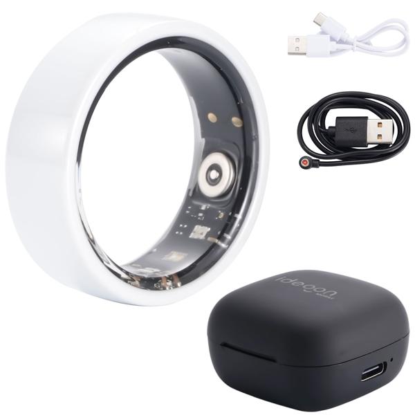 Smart-Ring, weiss, Keramik, inkl. Ladebox, Grösse 63: Dein Fitness & Schlaf Tracker – Elegant und ein smarter Begleiter für ein aktives Leben