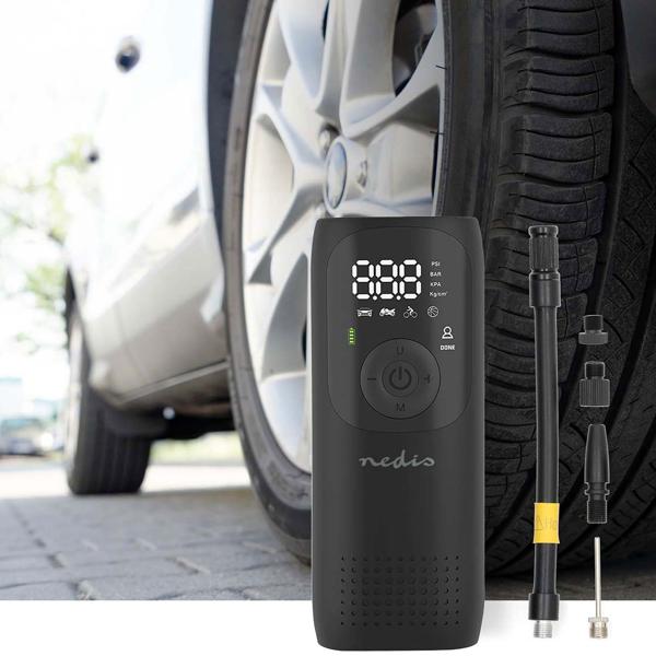 Mobile Akku-Kompressor-Luftpumpe: 0,1-10,3 Bar, 4000mAh, digitale Anzeige & Arbeitsleuchte – Leistungsstark & präzise aufpumpen