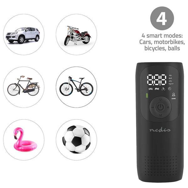 Mobile Akku-Kompressor-Luftpumpe: 0,1-10,3 Bar, 4000mAh, digitale Anzeige & Arbeitsleuchte – Leistungsstark & präzise aufpumpen