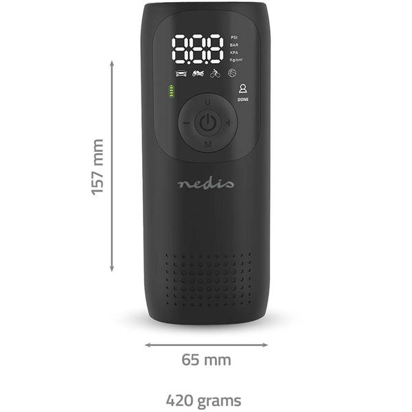 Mobile Akku-Kompressor-Luftpumpe: 0,1-10,3 Bar, 4000mAh, digitale Anzeige & Arbeitsleuchte – Leistungsstark & präzise aufpumpen